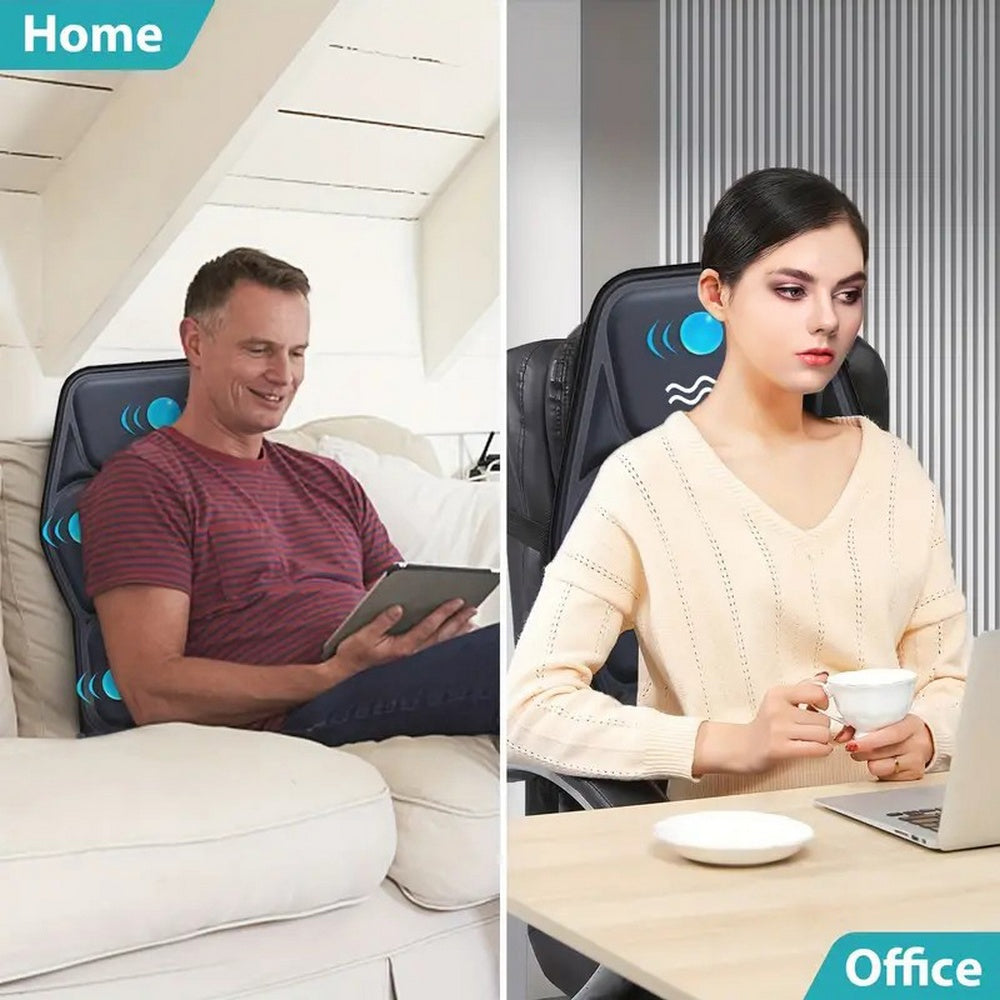 Heated Massage Chair Pad with 9 Massage Zones and Lumbar Support