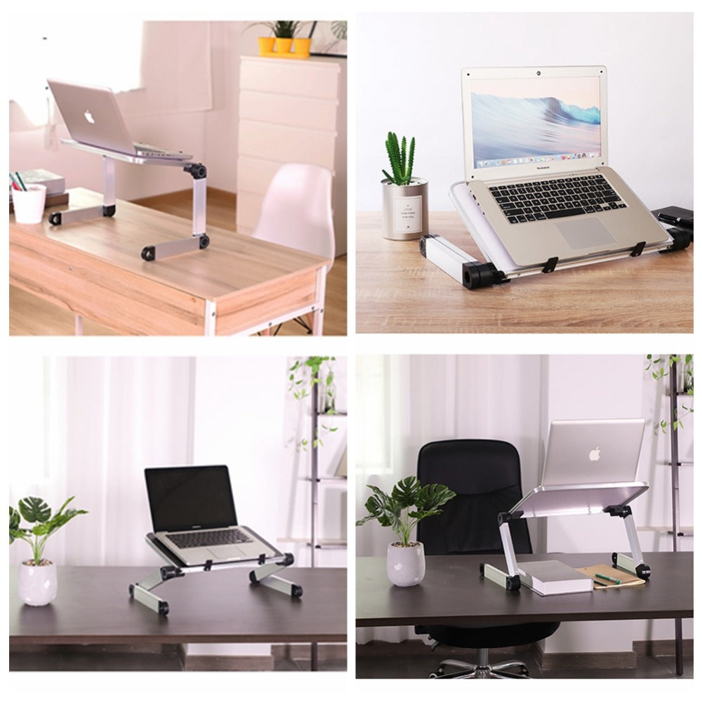 Foldable Adjustable Laptop Stand and Tablet Desk with 360° Rotation