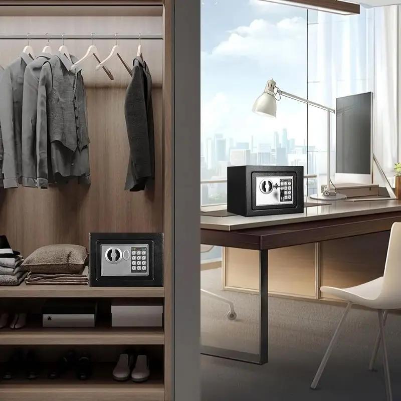 All-Steel Mini Home Safe with Dual Key and Code Security (Compact 17 cm Design)