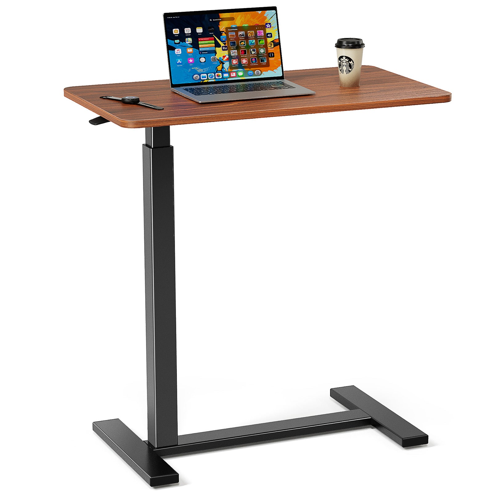 Adjustable Mobile Bed Table, Rolling Computer Desk & Standing Workstation