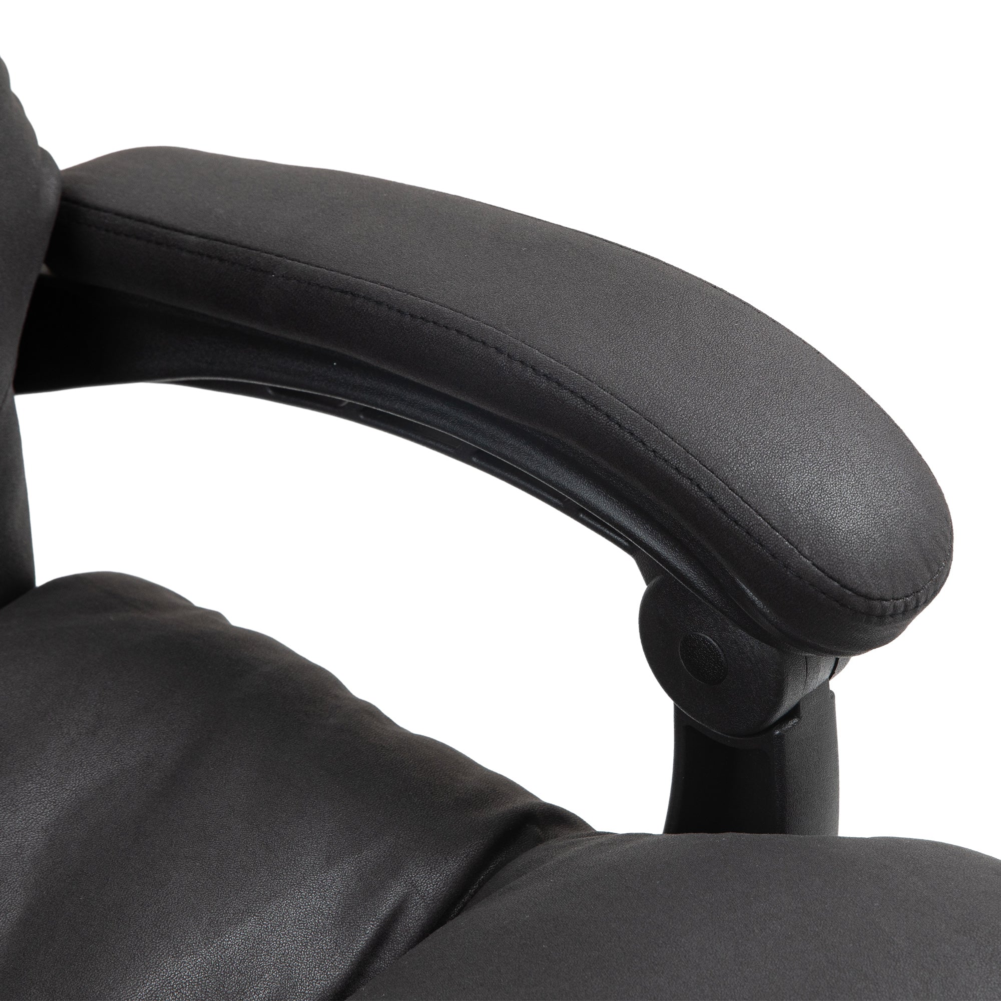 Microfibre Massage Office Chair with Heat, Recline, and Retractable Footrest