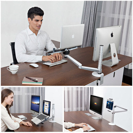 Adjustable Desk-Mount Laptop and Tablet Arm Stand (Aluminum)