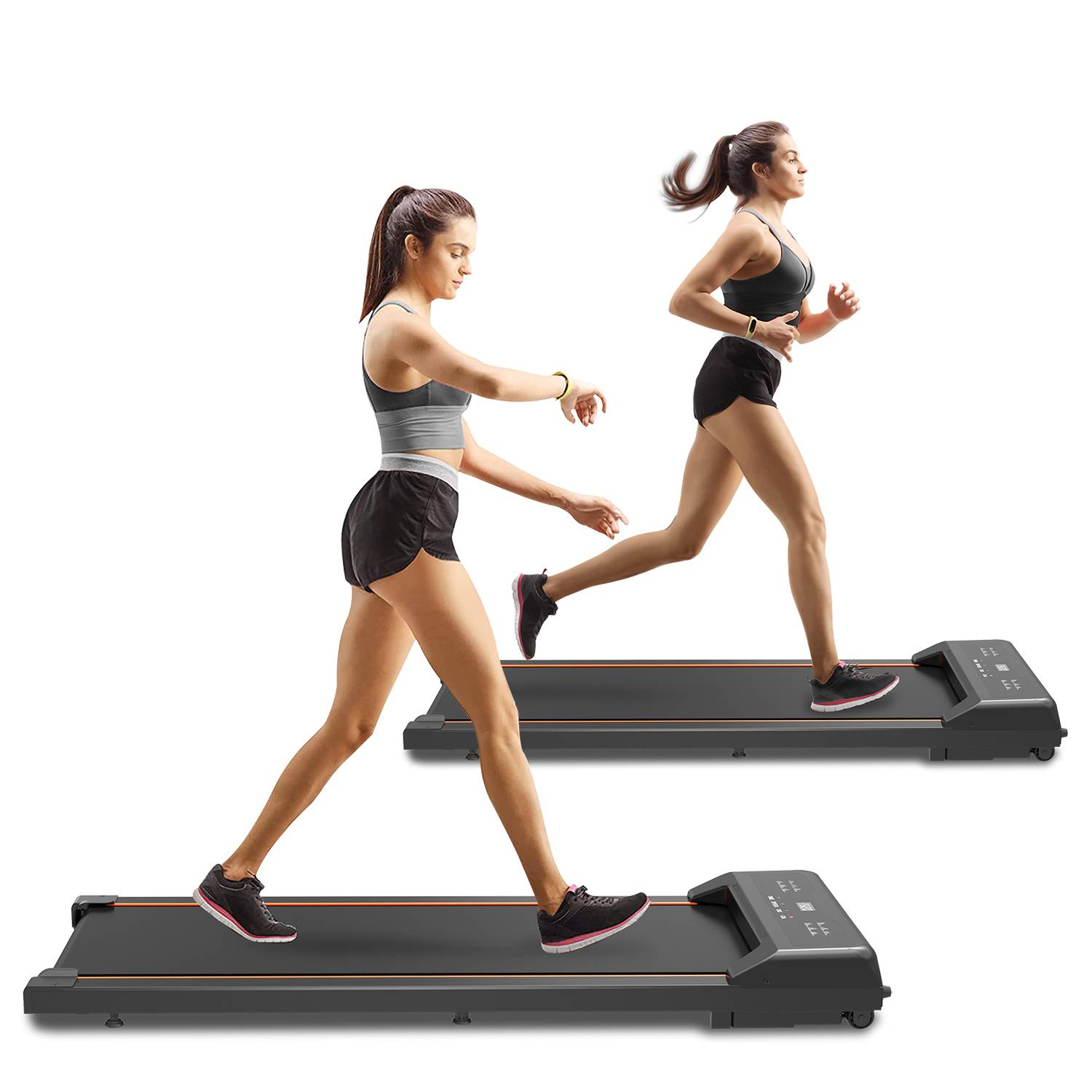 Under-Desk Walking Pad Treadmill with LED Display and Remote Control (Portable, 2.5 HP)