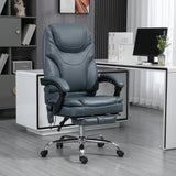 Reclining Office Chair with 6-Point Vibration Massage, Lumbar Heat, and Retractable Footrest