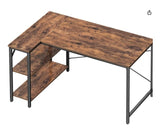 L-Shaped Desk 47" Computer Desk with Reversible Storage Shelves