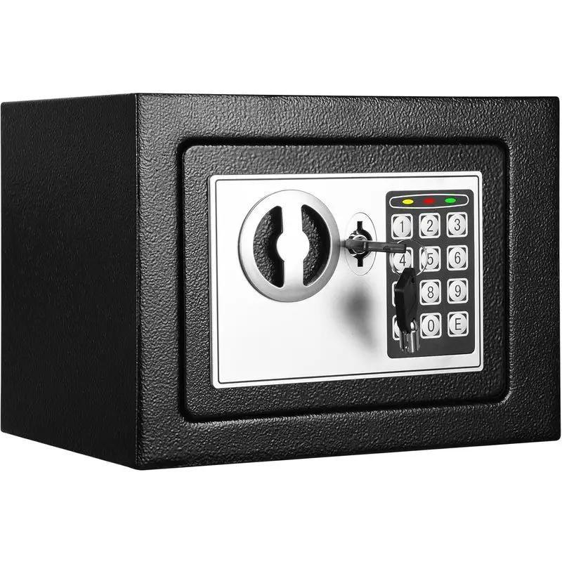 All-Steel Mini Home Safe with Dual Key and Code Security (Compact 17 cm Design)