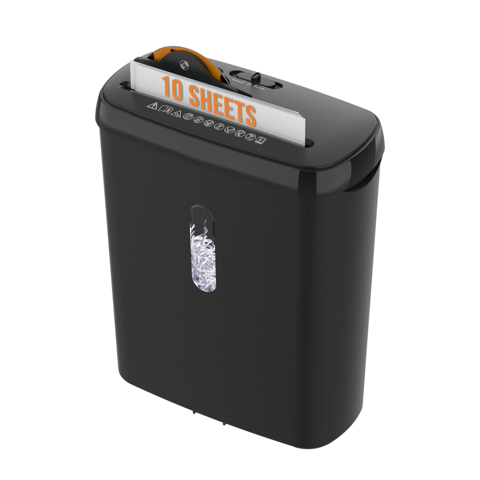 10-Sheet Strip-Cut Paper Shredder with CD and Credit Card Slot (P-2 Security)