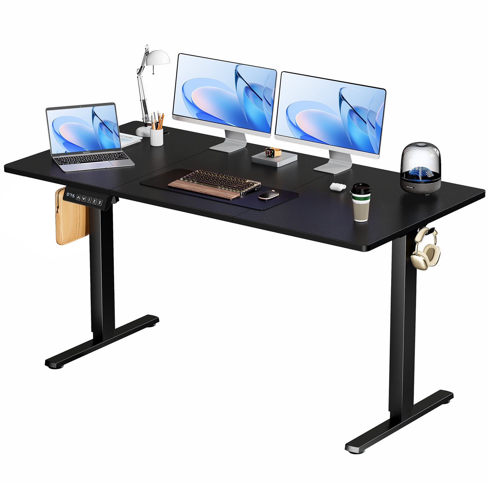 Electric Adjustable Height Standing Desk – 63" Sit-to-Stand Workstation with Splice Board