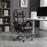 Reclining Office Chair with 6-Point Vibration Massage, Lumbar Heat, and Retractable Footrest