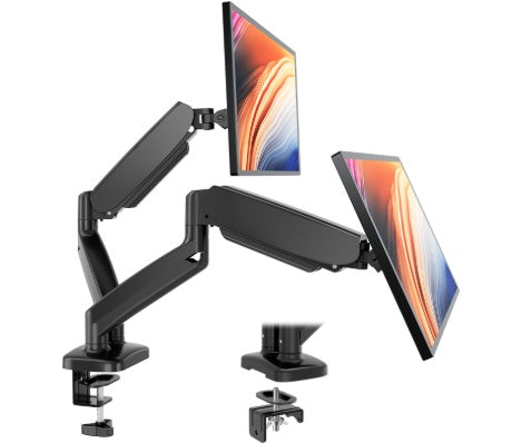 Dual Monitor Desk Mount with Gas-Spring Arms for 13–32 Inch Screens
