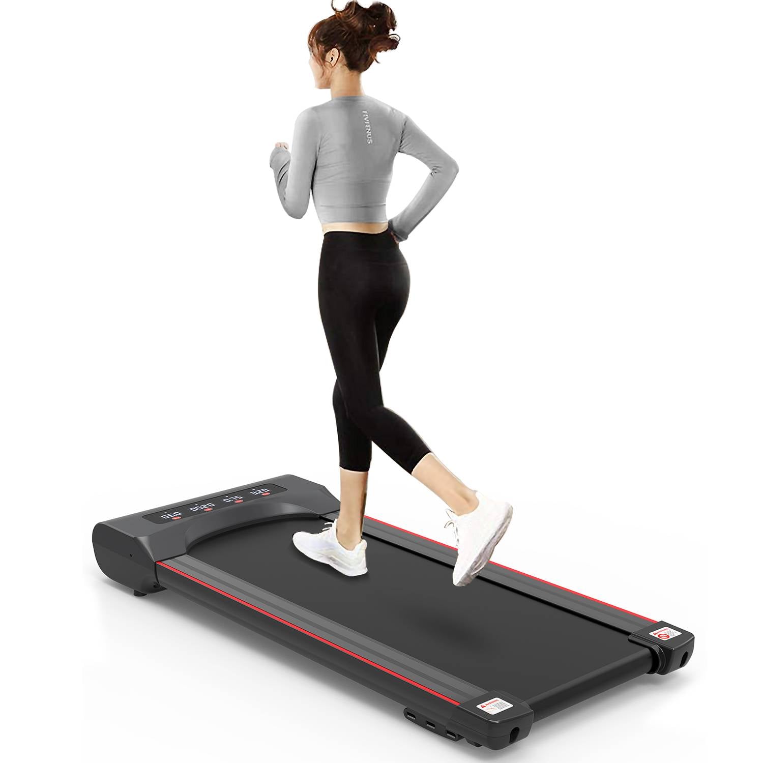 Under-Desk Walking Pad Treadmill with Remote Control and LED Display (2.5 HP, 280 lb Capacity)